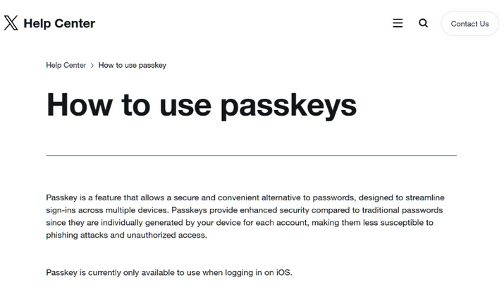 牟定苹果维修店铺分享iOS用户如何通过通行密钥(Passkey)登录 
