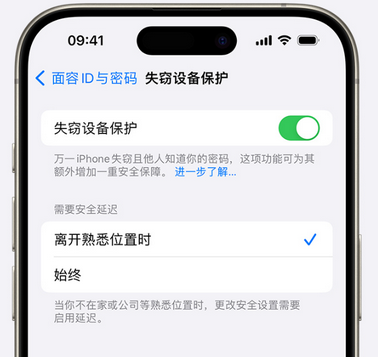 牟定苹果手机维修分享iOS17'失窃设备保护'功能是什么？ 