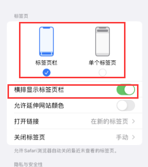 牟定iPhone授权维修分享Safari浏览器如何切换标签栏位置 